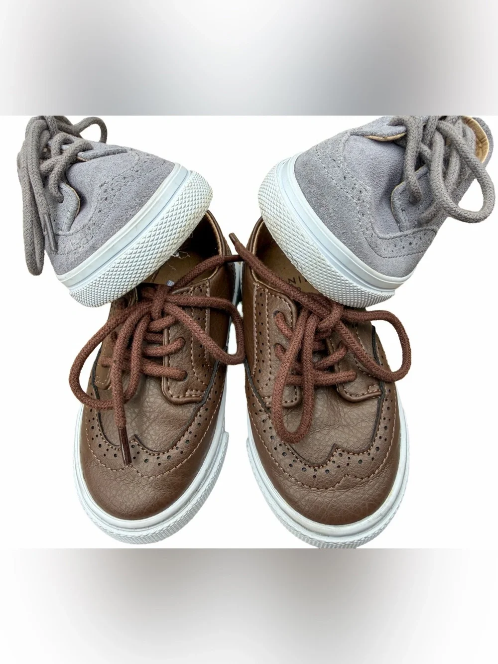 Janie and Jack Toddler Size 7 Shoe Bundle - Wingtip Sneakers Set 2 Leather EUC